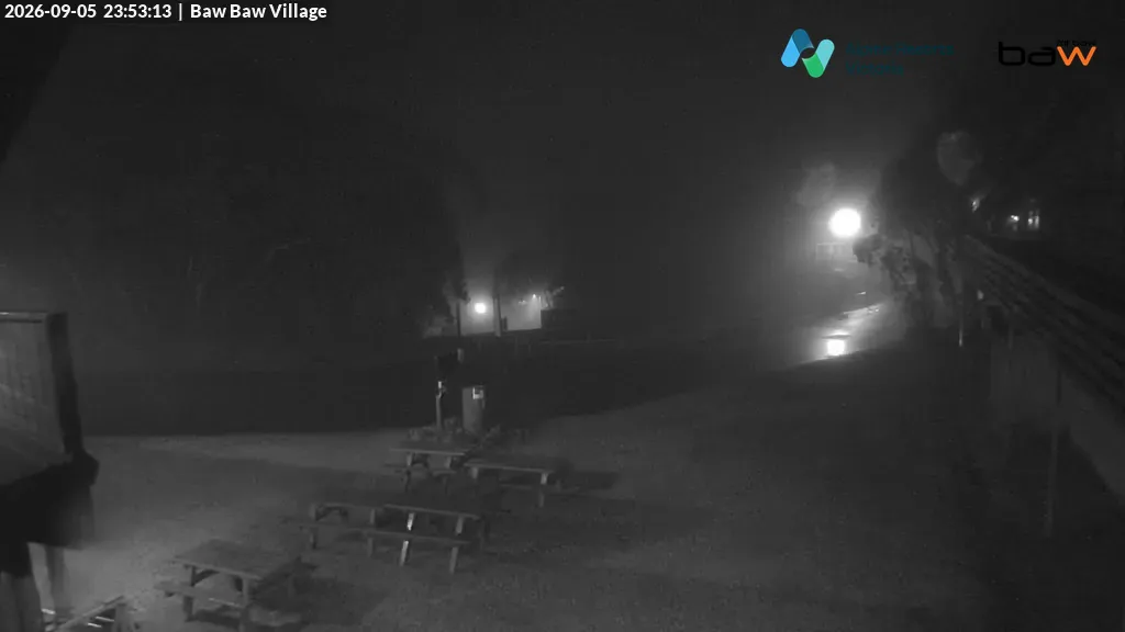Mt Baw Baw Baw Baw Village snow cam captured at 5 September 2026 at 11:54 pm AEST