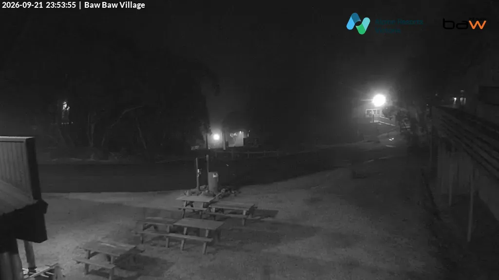 Mt Baw Baw Baw Baw Village snow cam captured at 21 September 2026 at 11:55 pm AEST