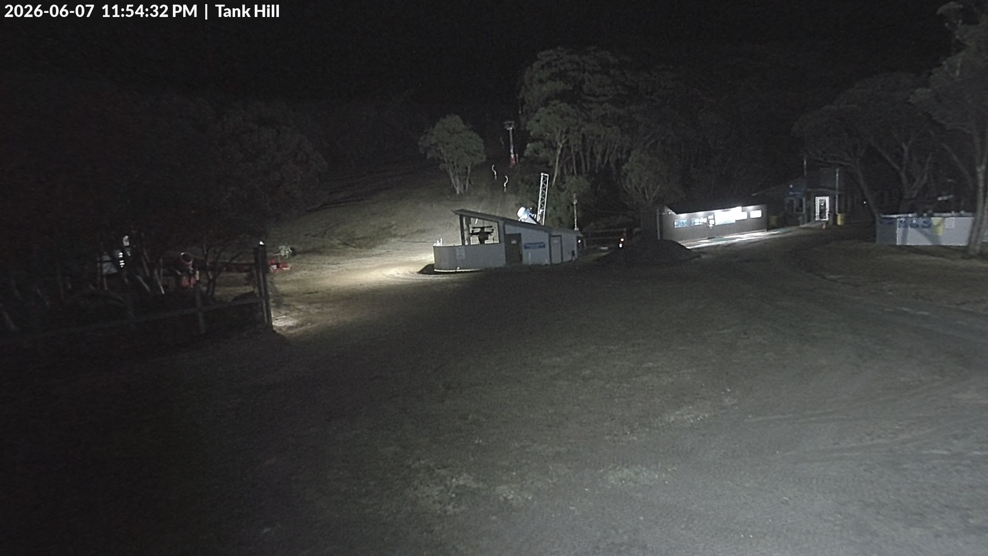 Mt Baw Baw Tank Hill snow cam captured at 7 June 2026 at 11:58 pm AEST