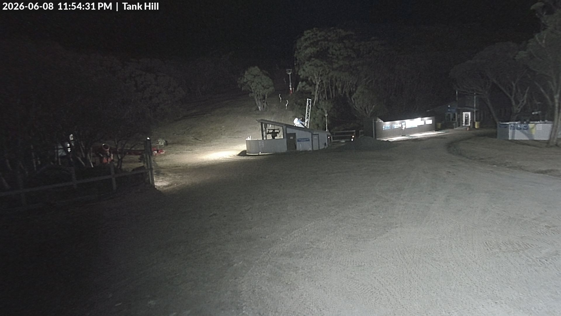 Mt Baw Baw Tank Hill snow cam captured at 8 June 2026 at 11:58 pm AEST