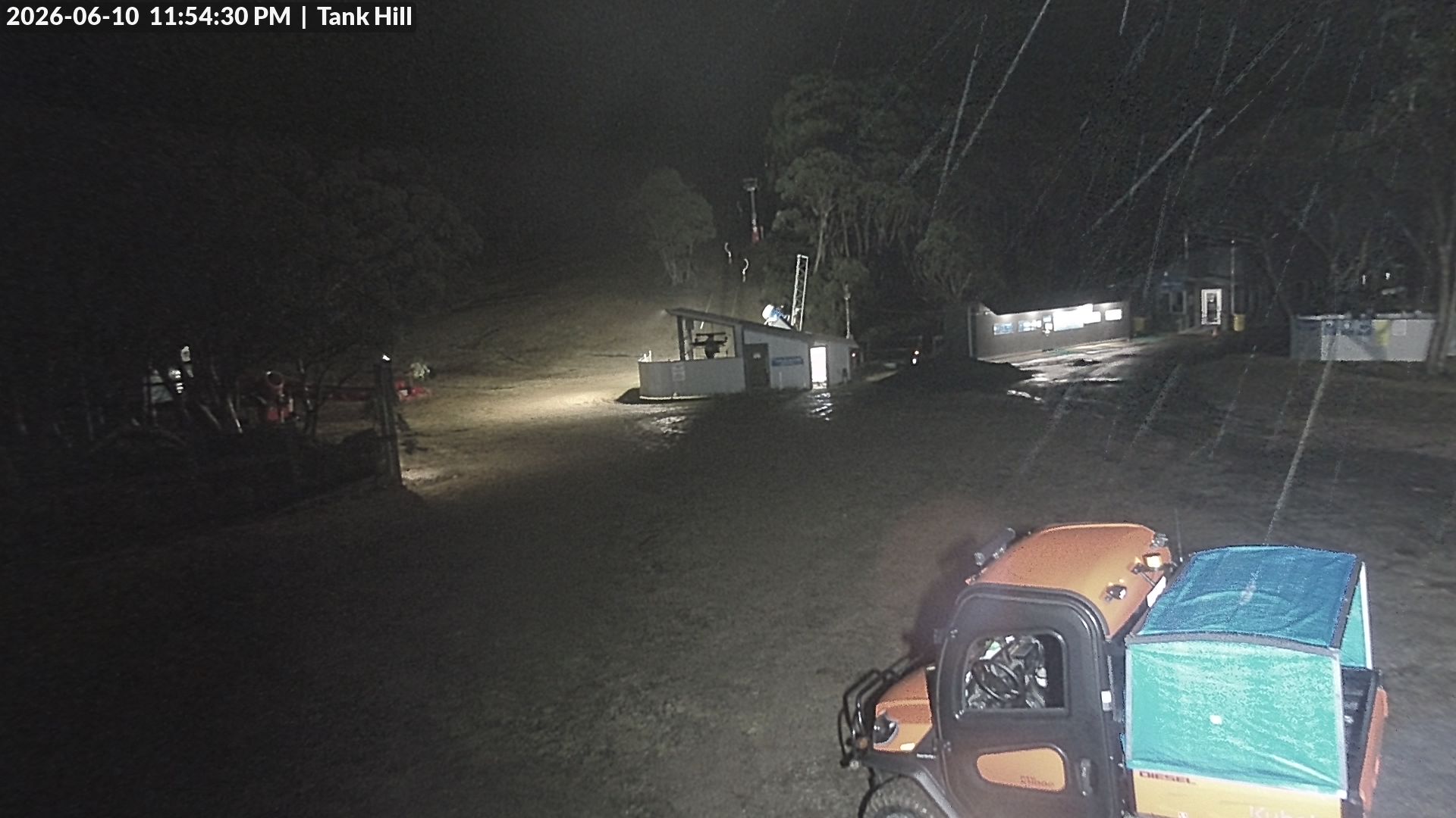 Mt Baw Baw Tank Hill snow cam captured at 10 June 2026 at 11:56 pm AEST