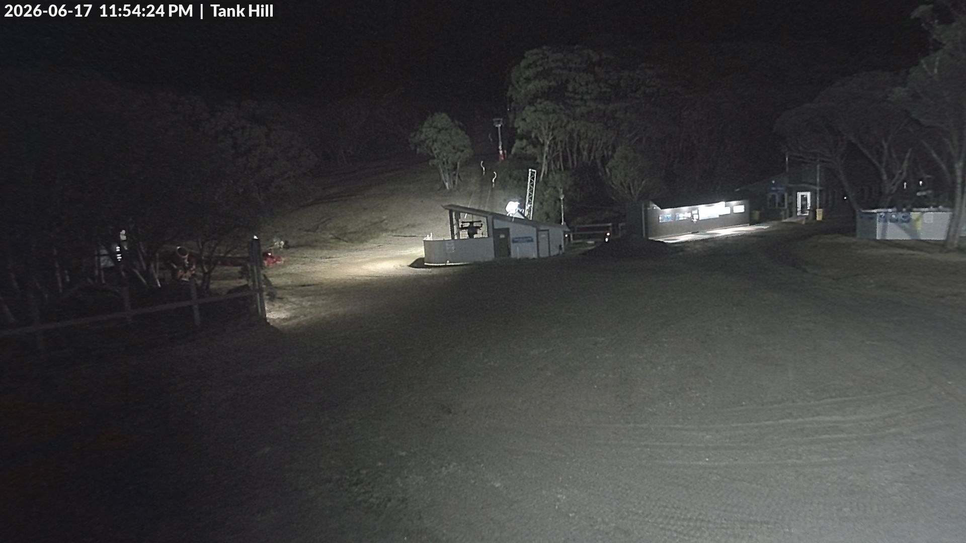 Mt Baw Baw Tank Hill snow cam captured at 17 June 2026 at 11:57 pm AEST