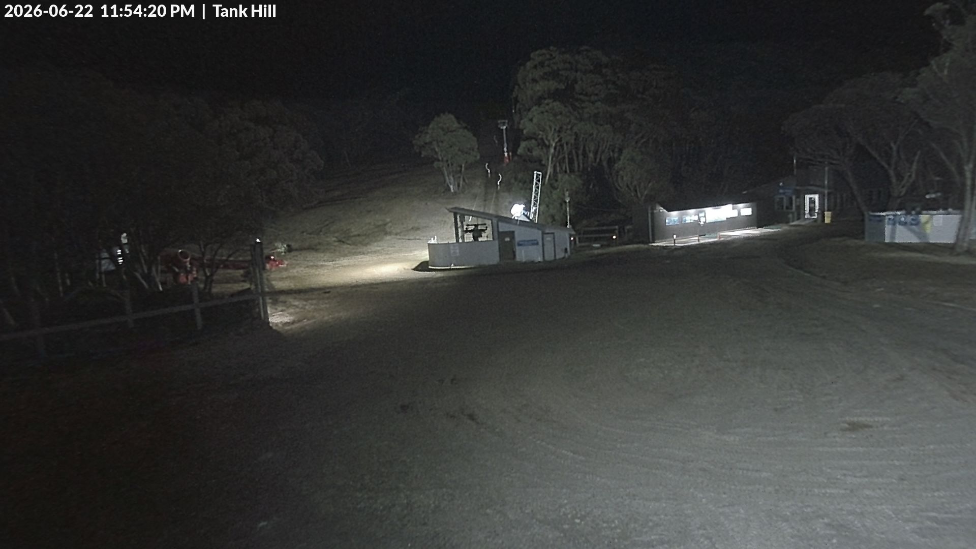 Mt Baw Baw Tank Hill snow cam captured at 22 June 2026 at 11:58 pm AEST