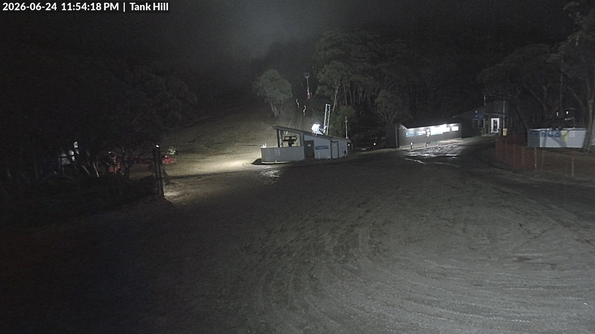 Mt Baw Baw Tank Hill snow cam captured at 24 June 2026 at 11:58 pm AEST