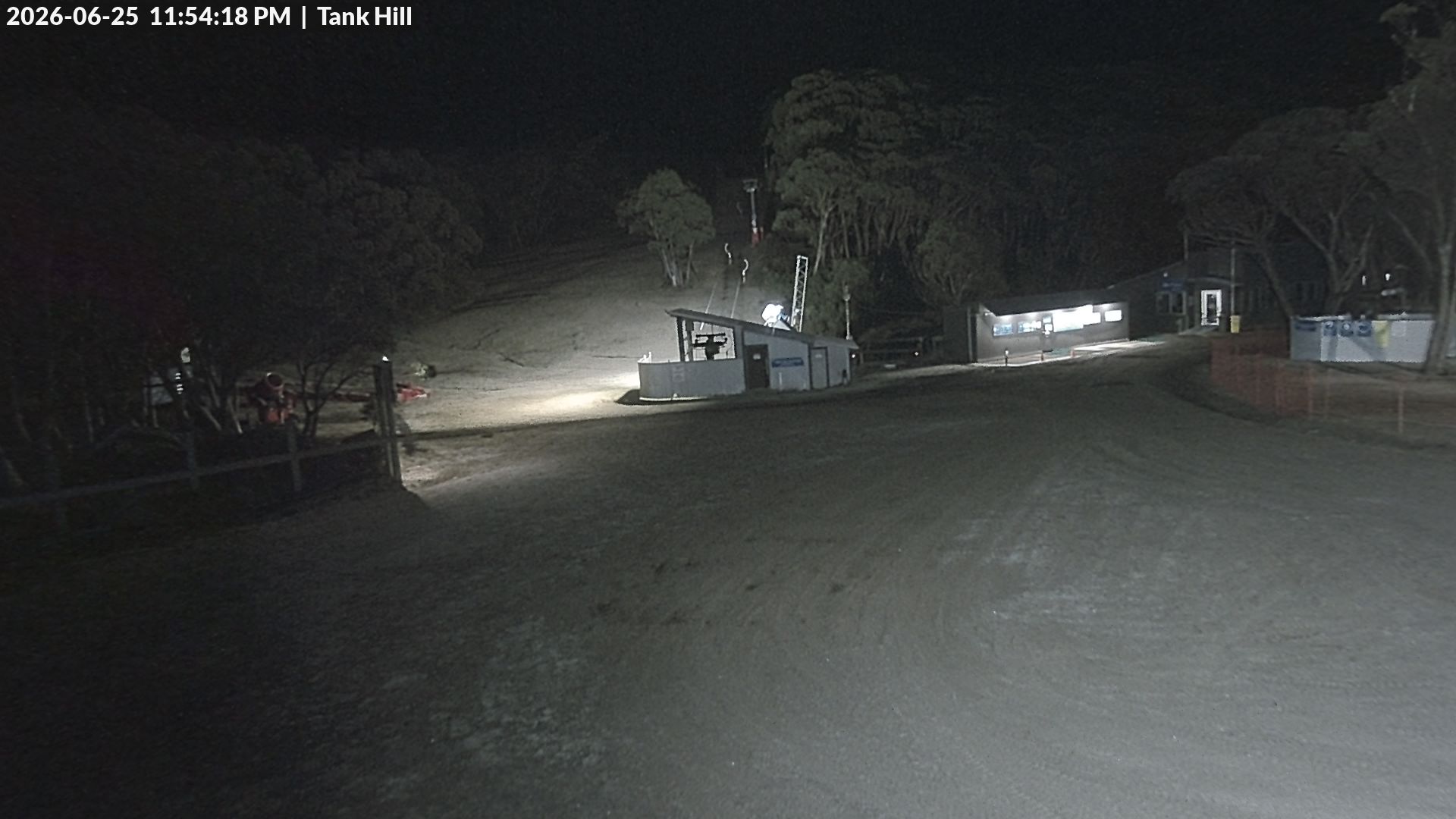 Mt Baw Baw Tank Hill snow cam captured at 25 June 2026 at 11:58 pm AEST