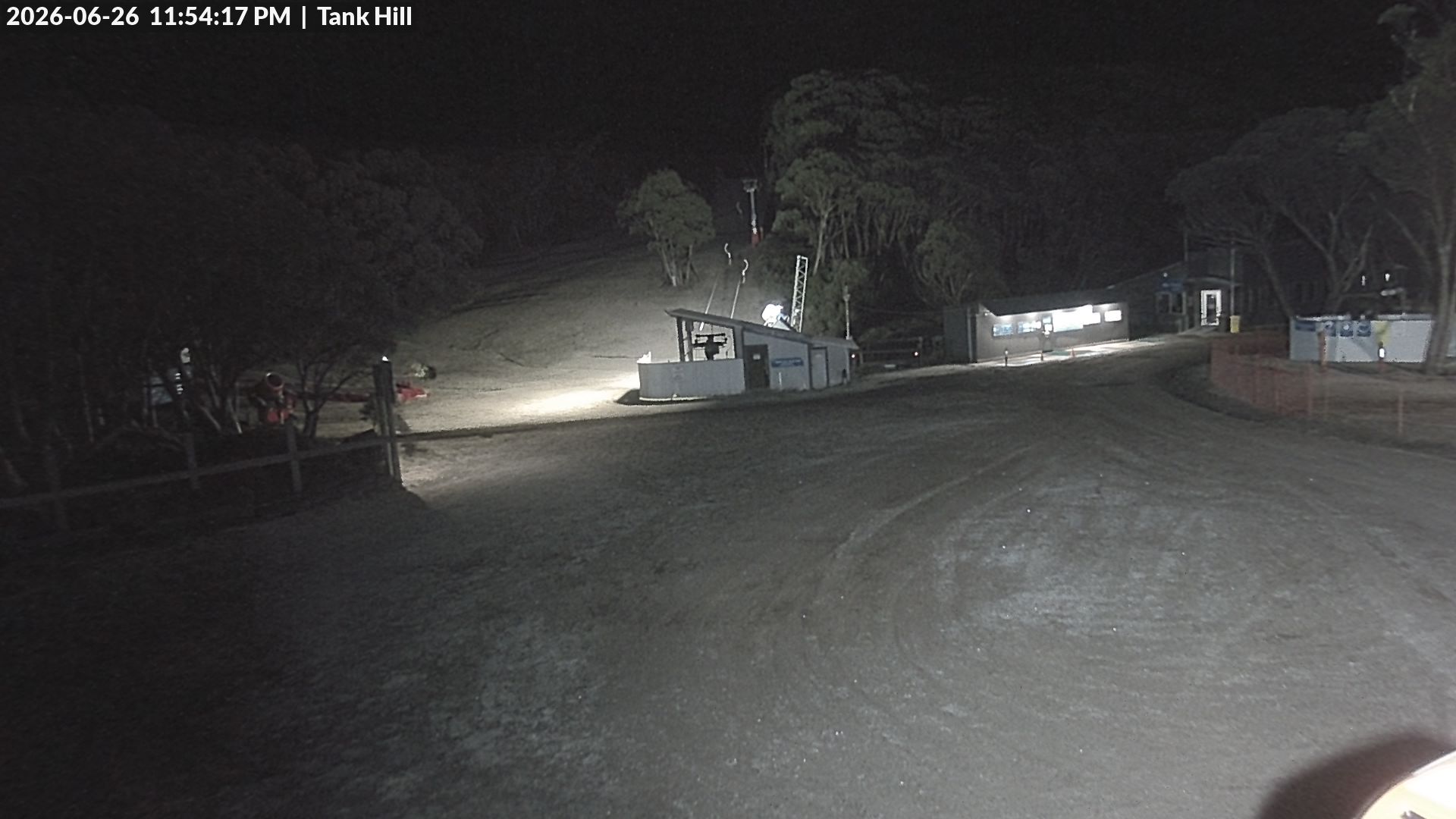 Mt Baw Baw Tank Hill snow cam captured at 26 June 2026 at 11:58 pm AEST