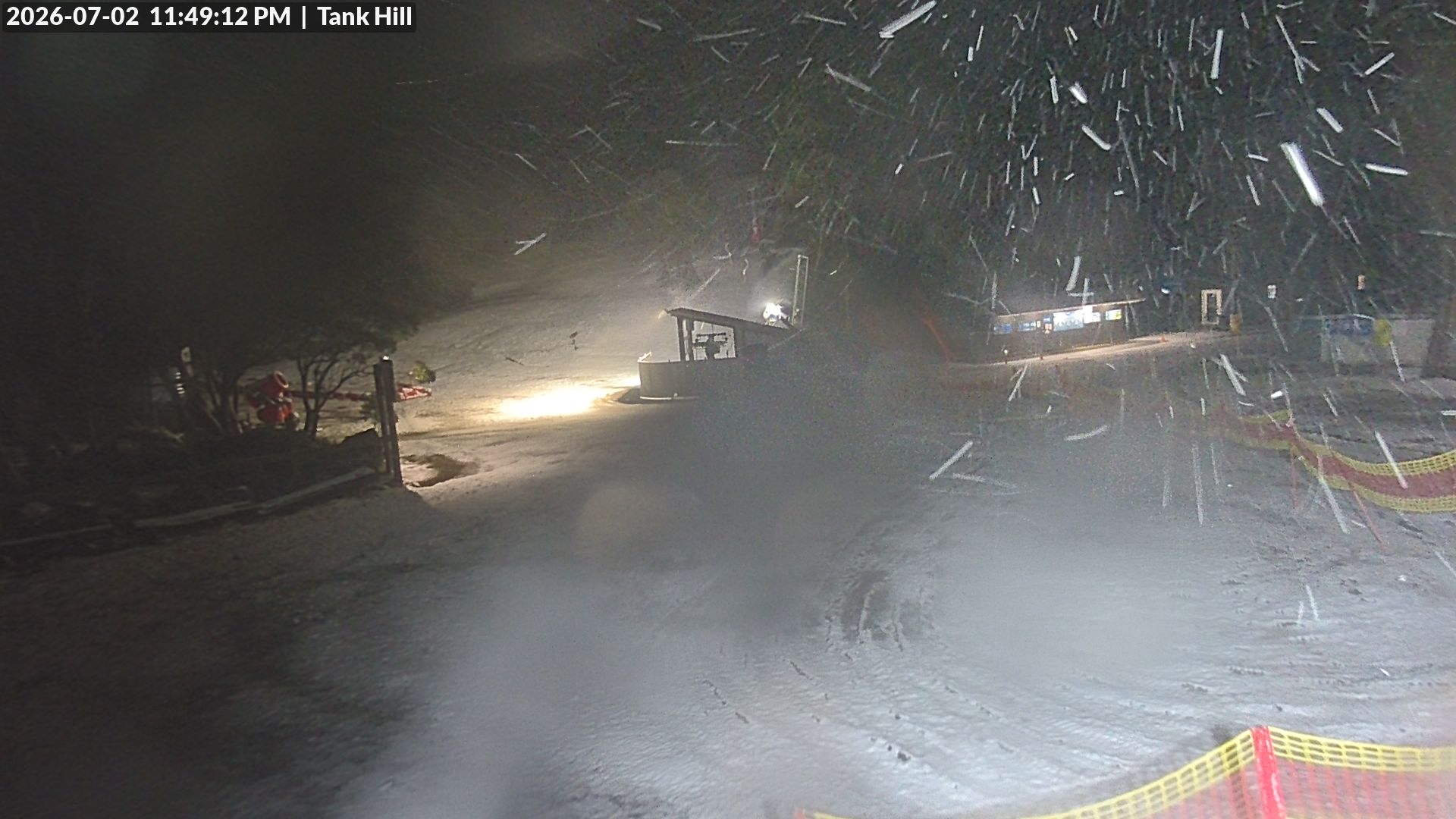 Mt Baw Baw Tank Hill snow cam captured at 2 July 2026 at 11:53 pm AEST