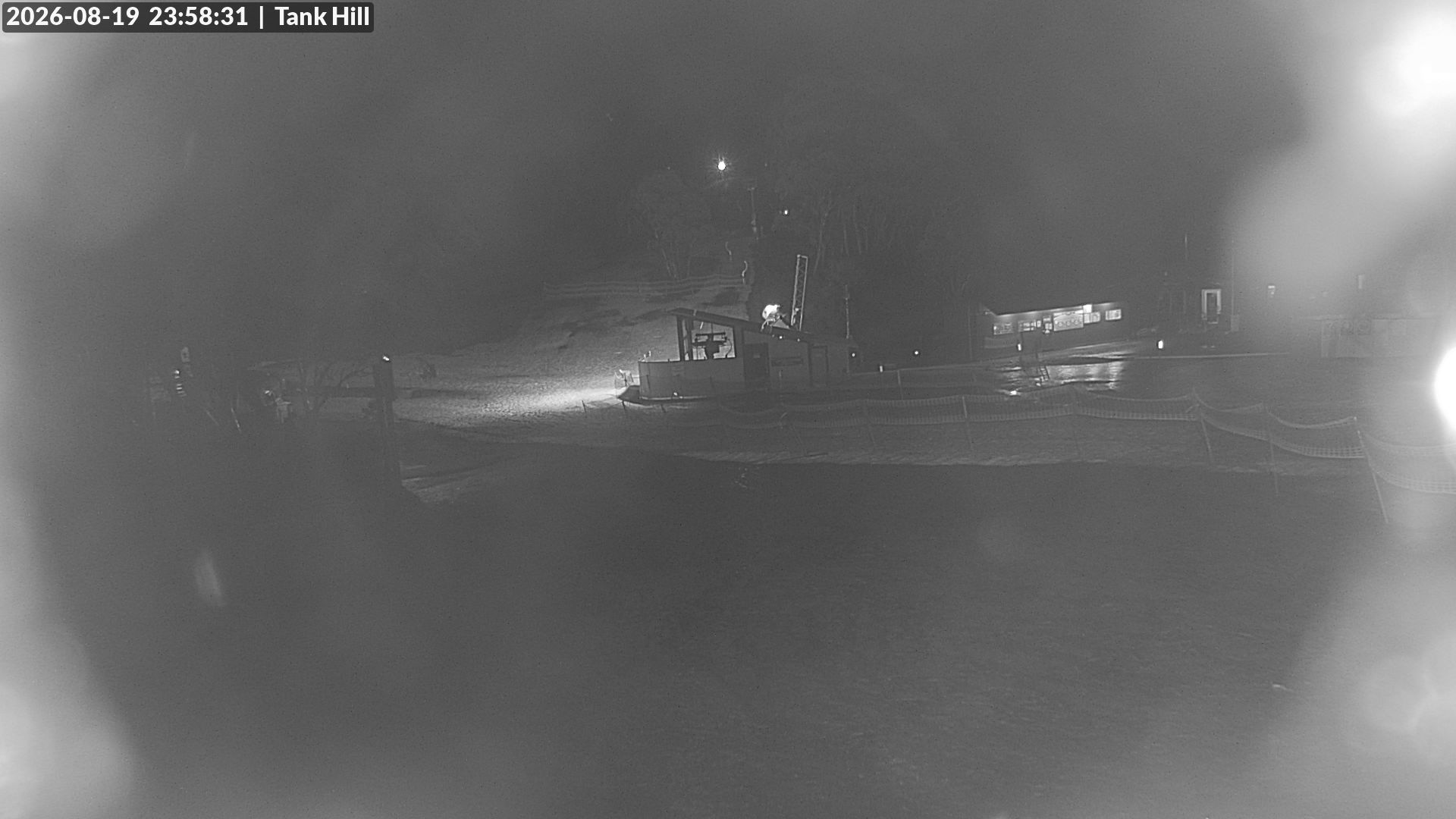 Mt Baw Baw Tank Hill snow cam captured at 19 August 2026 at 11:59 pm AEST