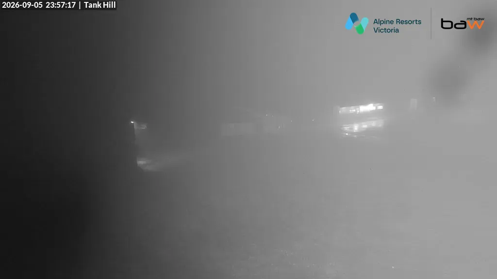 Mt Baw Baw Tank Hill snow cam captured at 5 September 2026 at 11:59 pm AEST