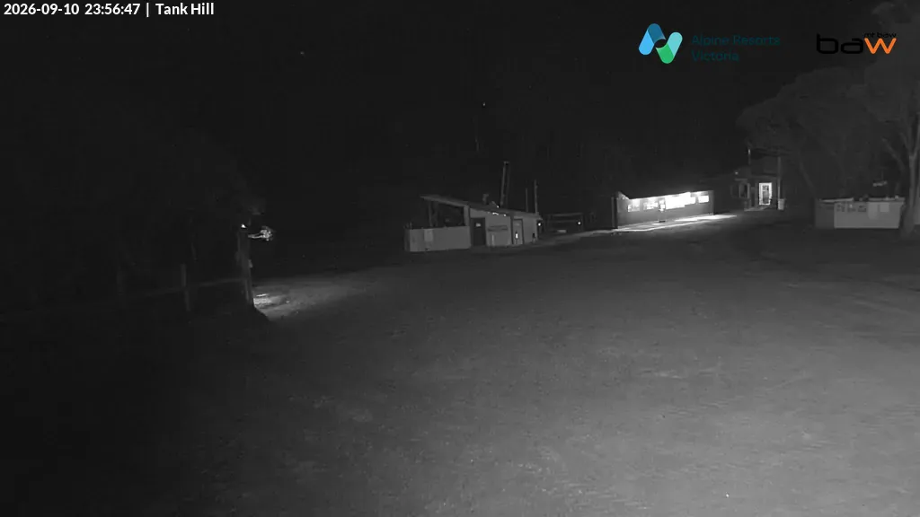 Mt Baw Baw Tank Hill snow cam captured at 10 September 2026 at 11:58 pm AEST