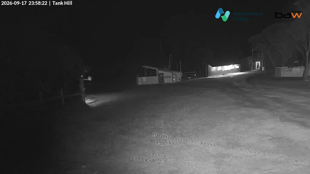 Mt Baw Baw Tank Hill snow cam captured at 17 September 2026 at 11:59 pm AEST
