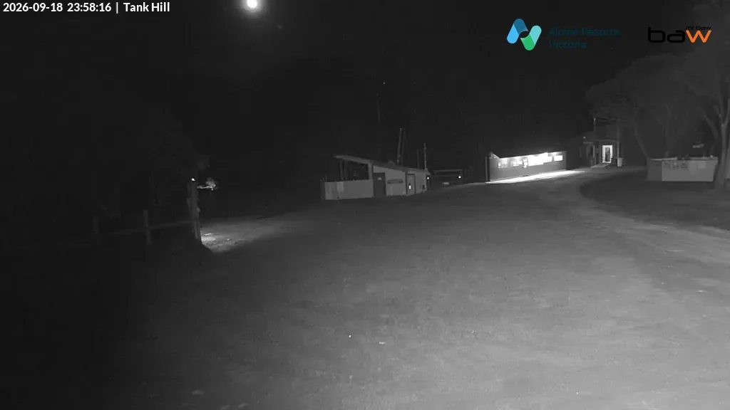 Mt Baw Baw Tank Hill snow cam captured at 18 September 2026 at 11:59 pm AEST