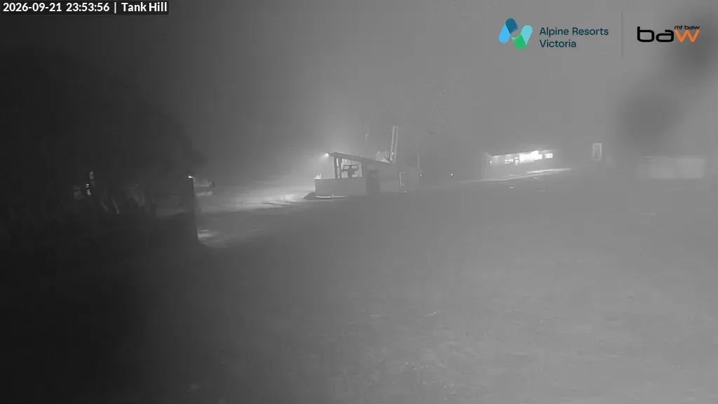 Mt Baw Baw Tank Hill snow cam captured at 21 September 2026 at 11:55 pm AEST