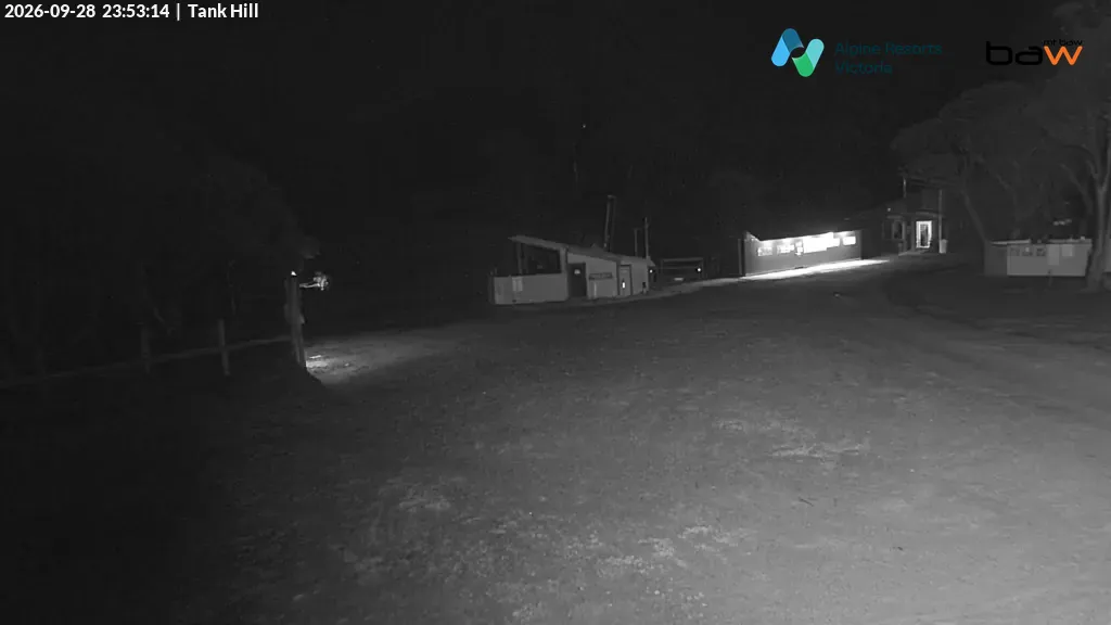 Mt Baw Baw Tank Hill snow cam captured at 28 September 2026 at 11:53 pm AEST