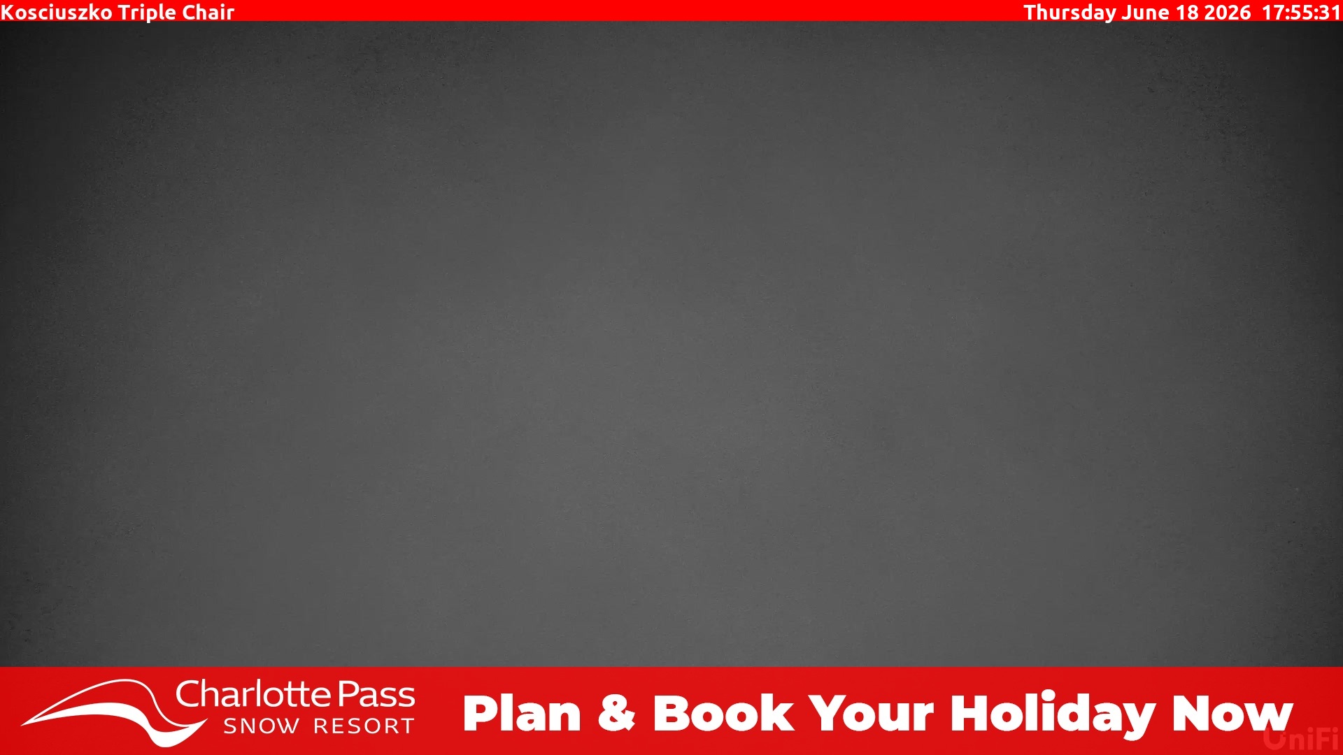 Charlotte Pass Kosciuszko Triple Chair snow cam captured at 18 June 2026 at 6:00 pm AEST