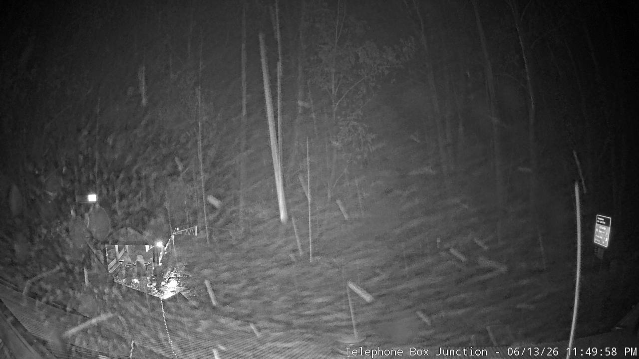 Mt Stirling Telephone Box Junction snow cam captured at 13 June 2026 at 11:50 pm AEST