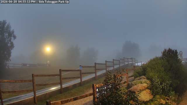Lake Mountain Mini Toboggan Run snow cam captured at 20 June 2026 at 5:00 pm AEST