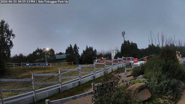 Lake Mountain Mini Toboggan Run snow cam captured at 21 June 2026 at 4:58 pm AEST