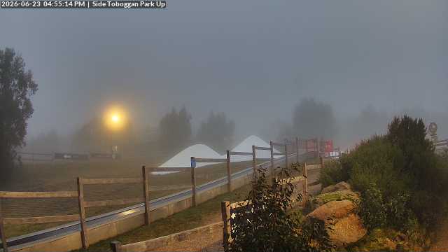 Lake Mountain Mini Toboggan Run snow cam captured at 23 June 2026 at 4:58 pm AEST