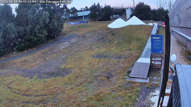 Lake Mountain Mini Toboggan Run snow cam captured at 24 June 2026 at 4:58 pm AEST