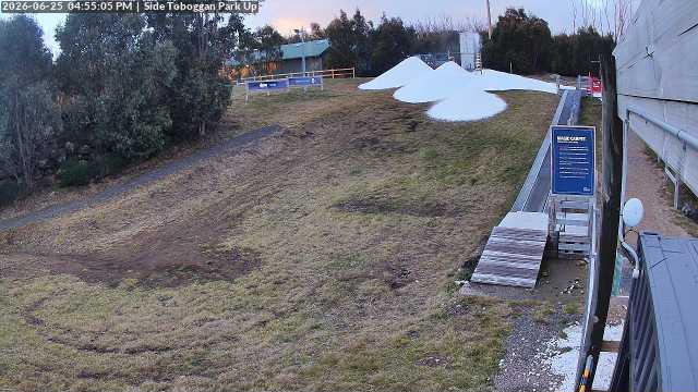 Lake Mountain Mini Toboggan Run snow cam captured at 25 June 2026 at 4:58 pm AEST