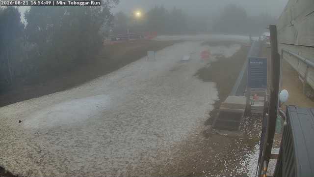 Lake Mountain Mini Toboggan Run snow cam captured at 21 August 2026 at 4:55 pm AEST