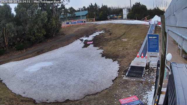 Lake Mountain Mini Toboggan Run snow cam captured at 26 August 2026 at 4:55 pm AEST