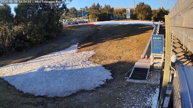 Lake Mountain Mini Toboggan Run snow cam captured at 30 August 2026 at 4:55 pm AEST
