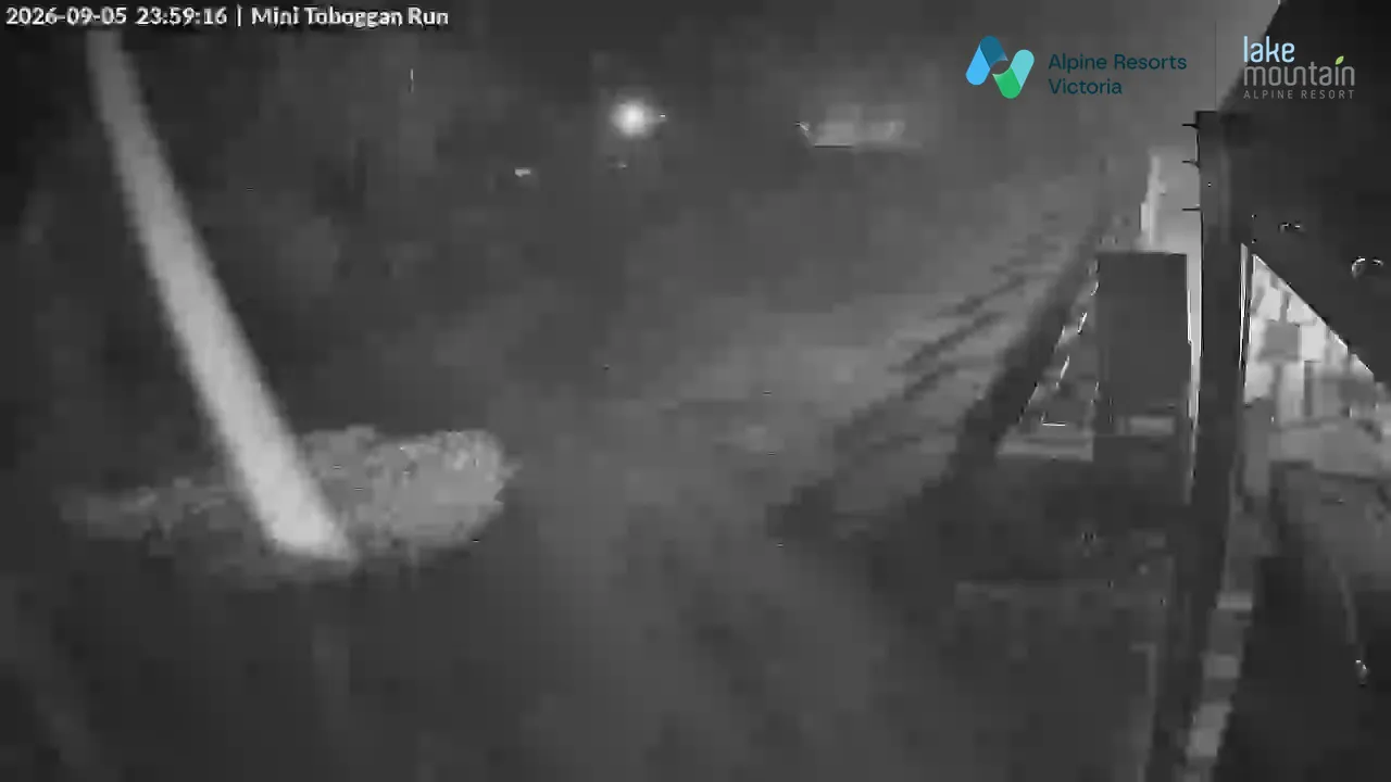 Lake Mountain Mini Toboggan Run snow cam captured at 5 September 2026 at 11:59 pm AEST