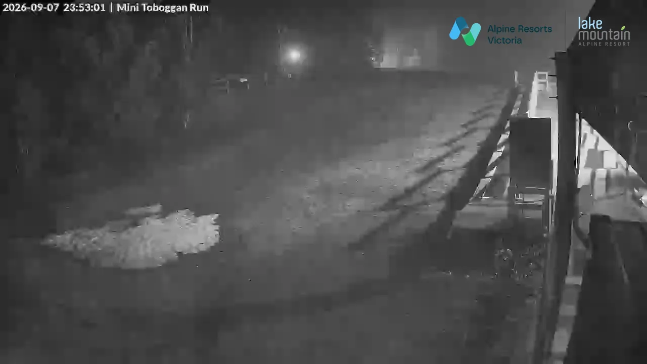 Lake Mountain Mini Toboggan Run snow cam captured at 7 September 2026 at 11:54 pm AEST