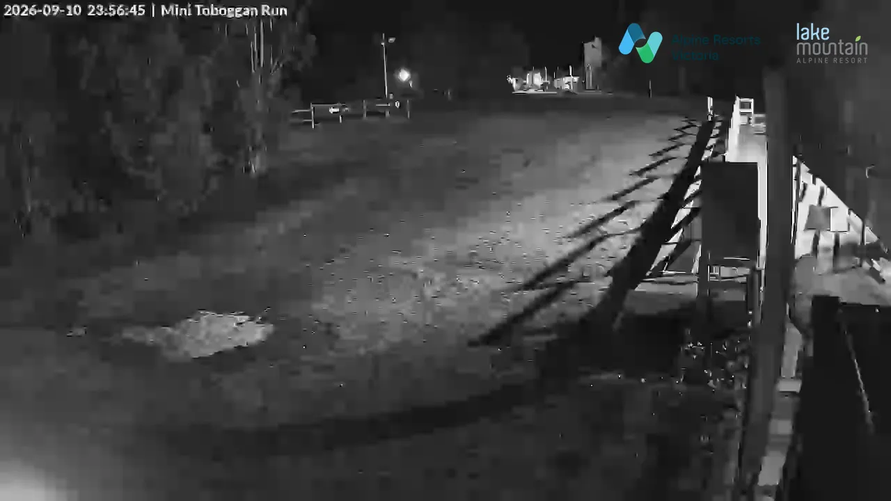 Lake Mountain Mini Toboggan Run snow cam captured at 10 September 2026 at 11:58 pm AEST