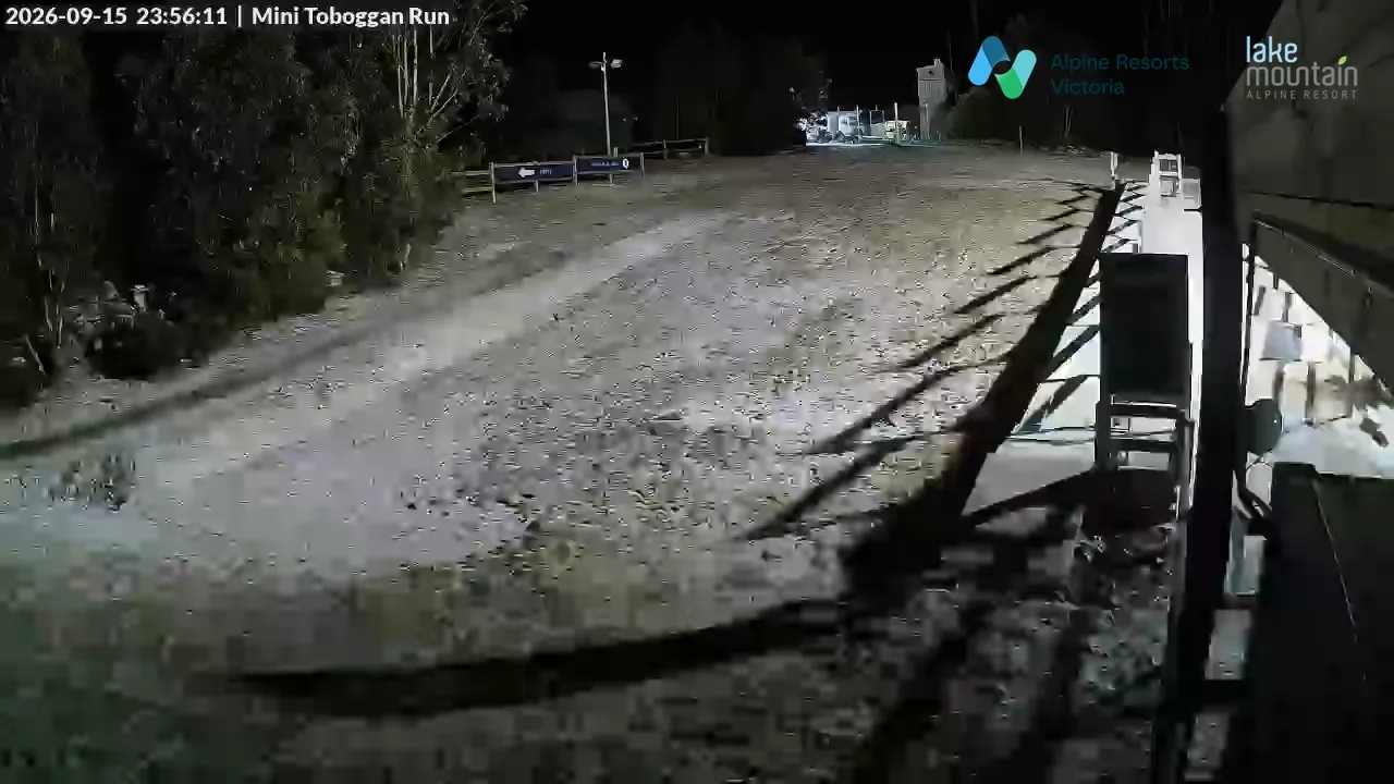 Lake Mountain Mini Toboggan Run snow cam captured at 15 September 2026 at 11:57 pm AEST