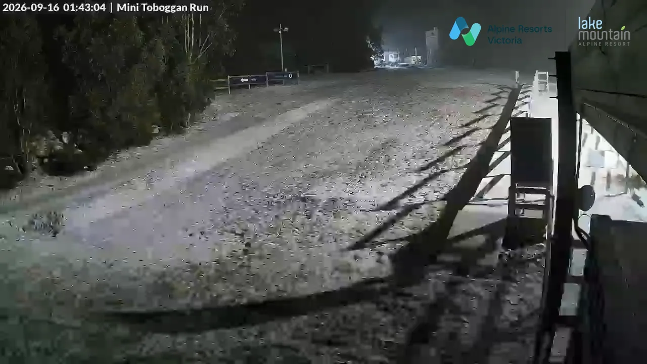 Lake Mountain Mini Toboggan Run snow cam captured at 16 September 2026 at 1:44 am AEST