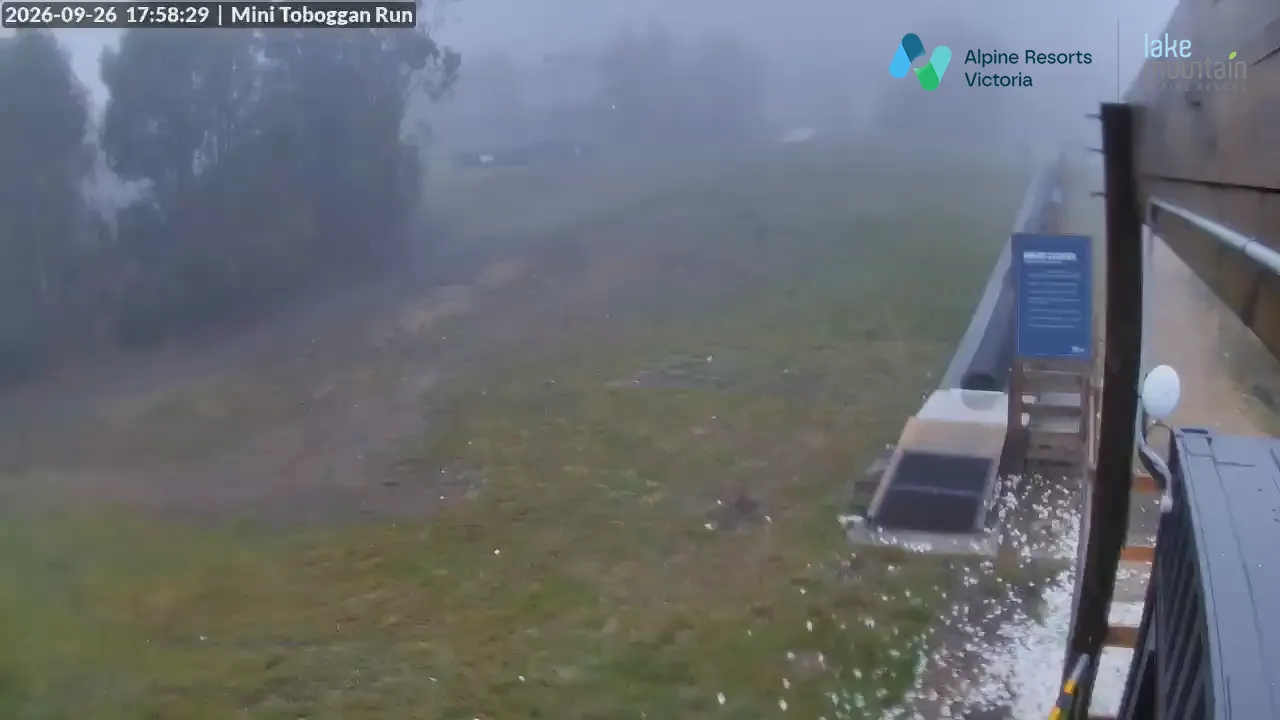 Lake Mountain Mini Toboggan Run snow cam captured at 26 September 2026 at 5:59 pm AEST