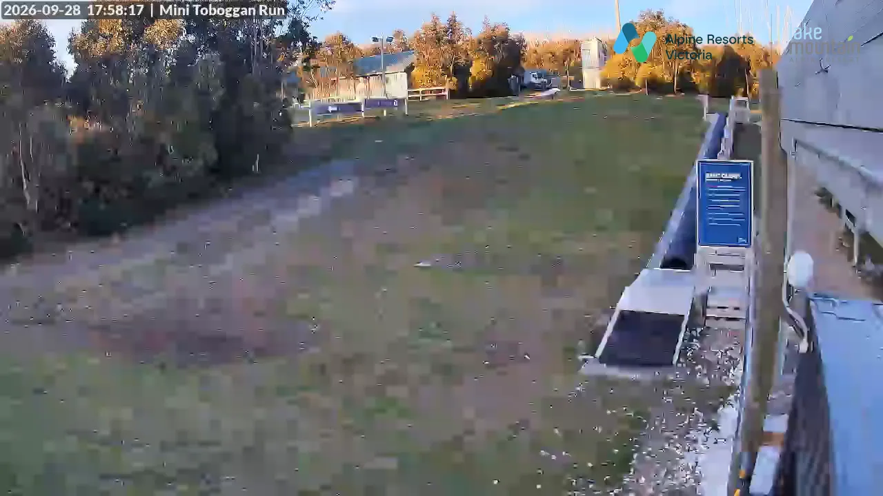 Lake Mountain Mini Toboggan Run snow cam captured at 28 September 2026 at 6:03 pm AEST