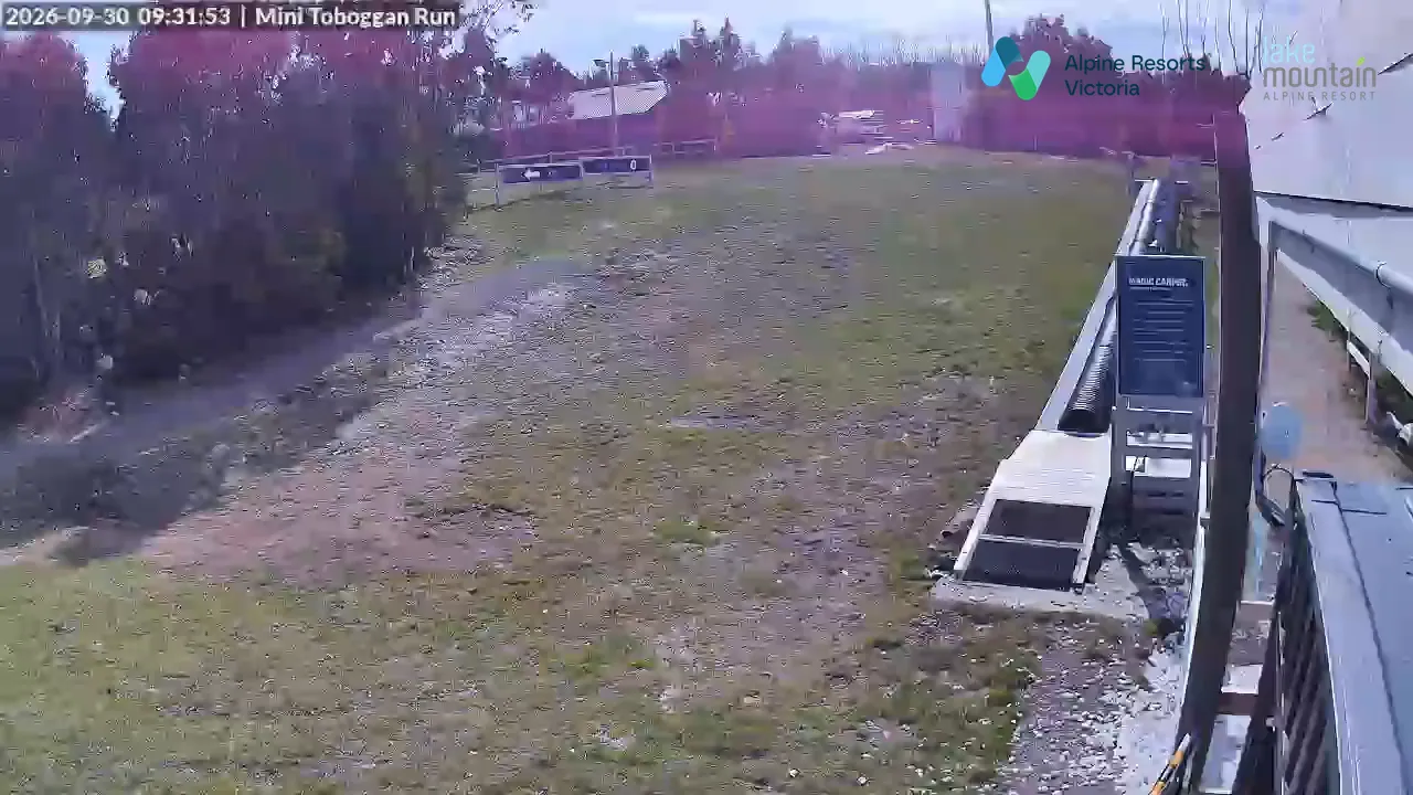 Lake Mountain Mini Toboggan Run snow cam captured at 30 September 2026 at 9:32 am AEST