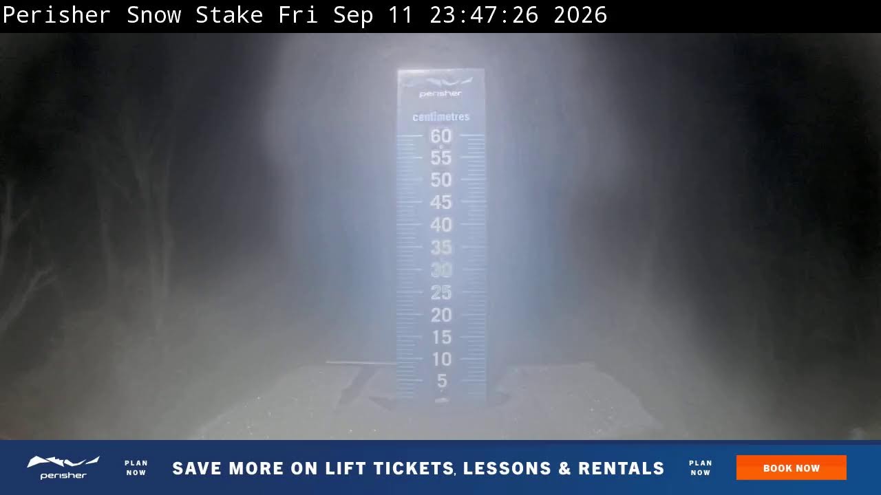 Perisher Snow Stake Live snow cam captured at 11 September 2026 at 11:55 pm AEST