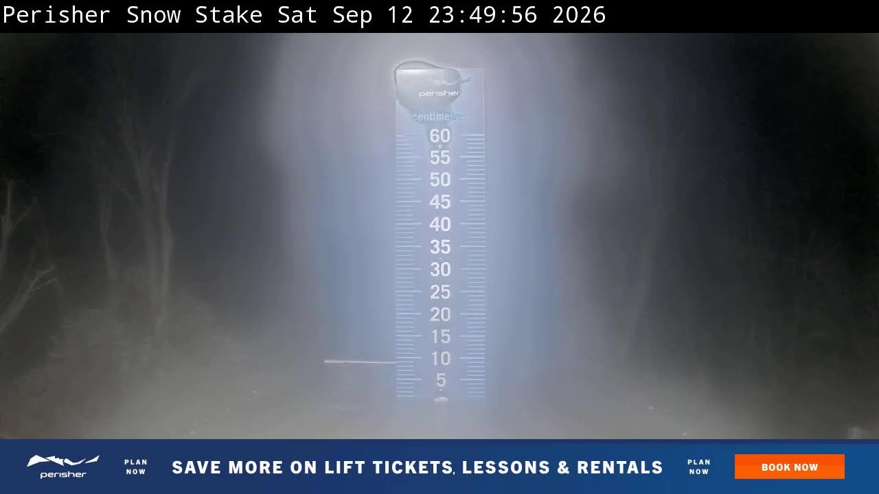 Perisher Snow Stake Live snow cam captured at 12 September 2026 at 11:58 pm AEST
