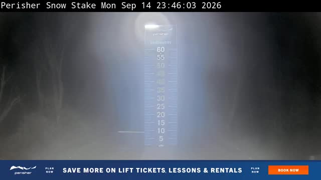 Perisher Snow Stake Live snow cam captured at 14 September 2026 at 11:54 pm AEST