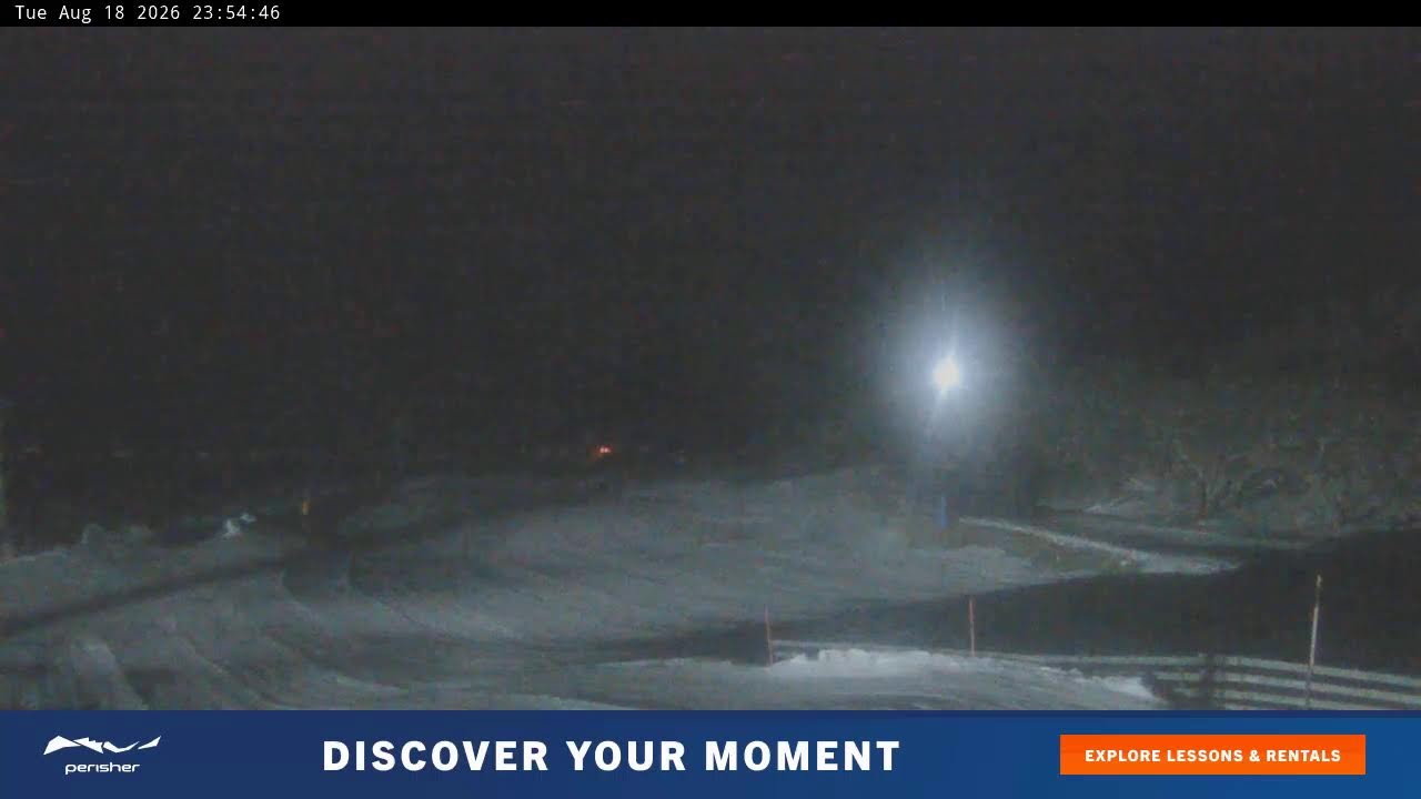 Perisher Blue Cow Live snow cam captured at 18 August 2026 at 11:55 pm AEST