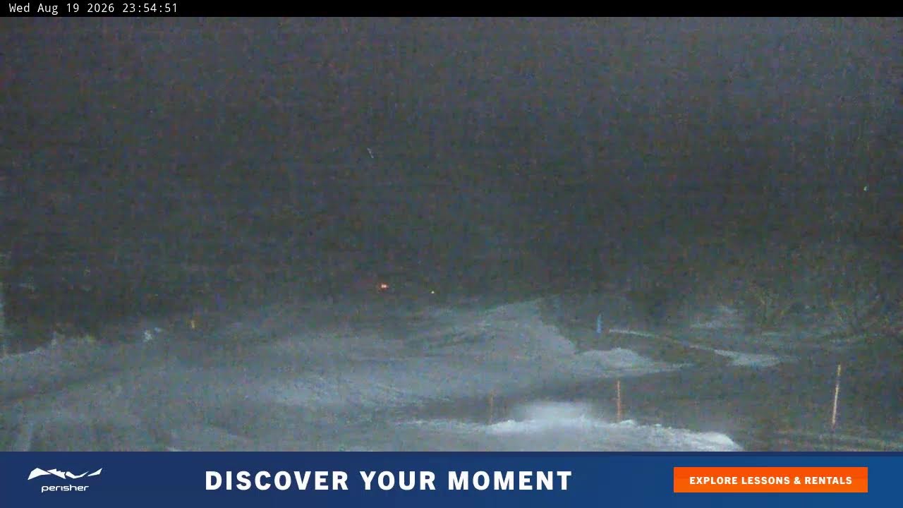 Perisher Blue Cow Live snow cam captured at 19 August 2026 at 11:55 pm AEST