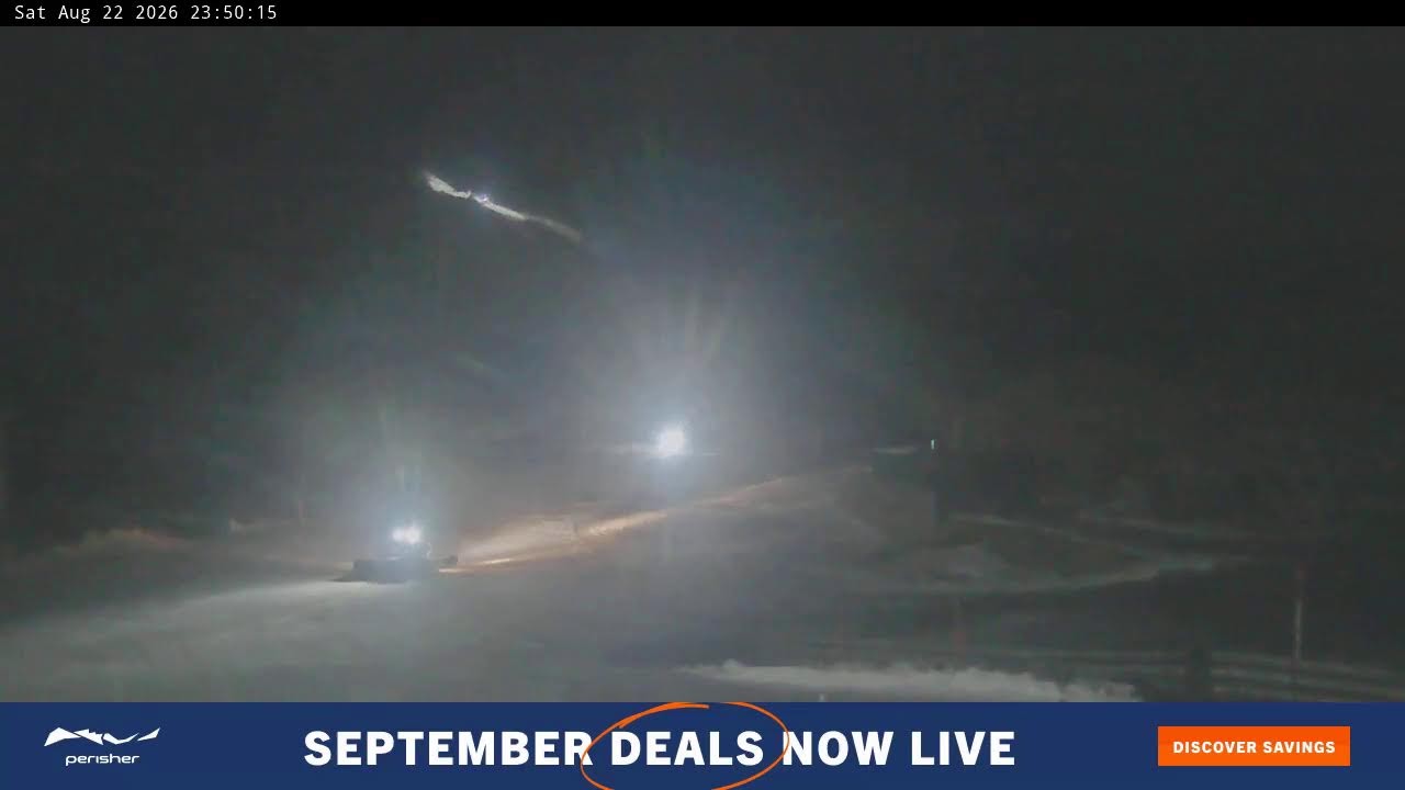 Perisher Blue Cow Live snow cam captured at 22 August 2026 at 11:55 pm AEST