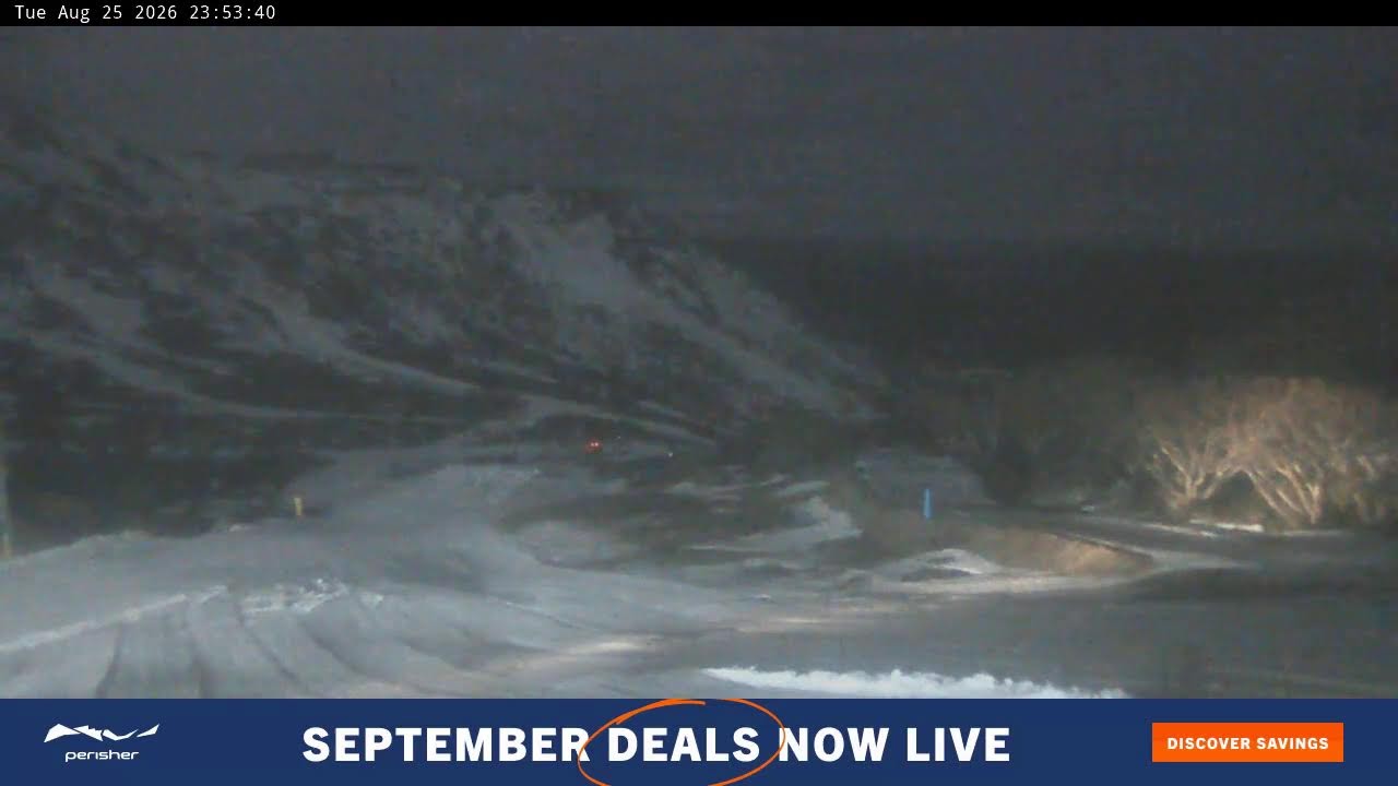 Perisher Blue Cow Live snow cam captured at 25 August 2026 at 11:55 pm AEST