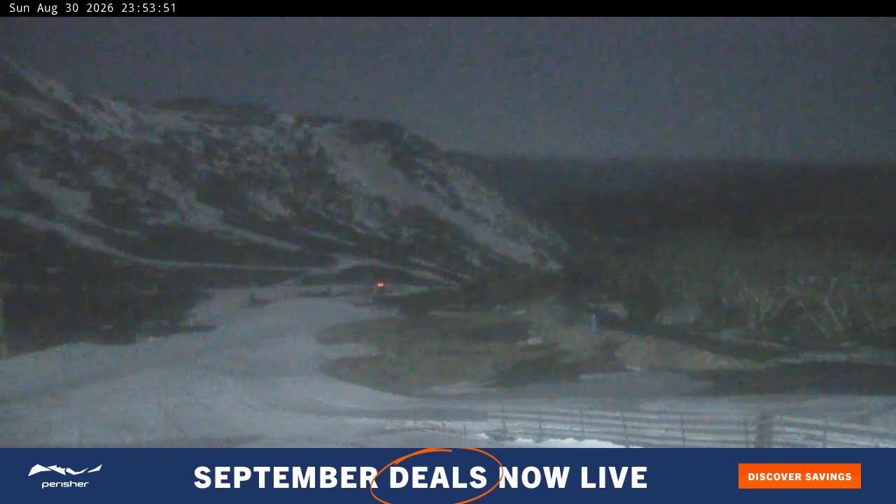 Perisher Blue Cow Live snow cam captured at 30 August 2026 at 11:55 pm AEST