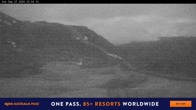 Perisher Blue Cow Live snow cam captured at 27 September 2026 at 11:54 pm AEST