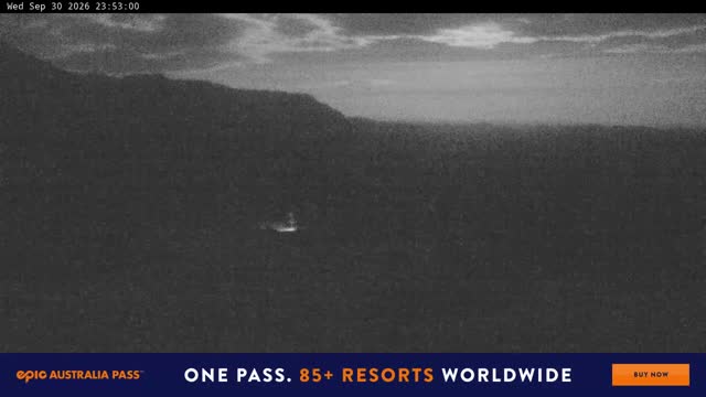 Perisher Blue Cow Live snow cam captured at 30 September 2026 at 11:53 pm AEST