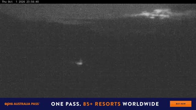 Perisher Blue Cow Live snow cam captured at 1 October 2026 at 11:57 pm AEST