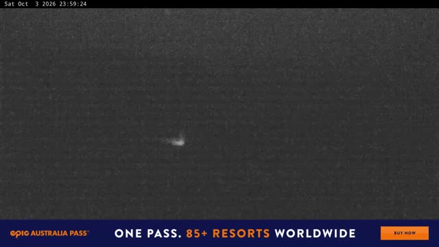Perisher Blue Cow Live snow cam captured at 3 October 2026 at 11:59 pm AEST