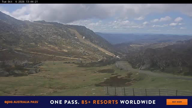 Perisher Blue Cow Live snow cam captured at 6 October 2026 at 1:44 pm AEDT