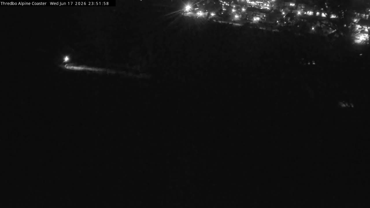 Thredbo Alpine Coaster Live snow cam captured at 17 June 2026 at 11:55 pm AEST
